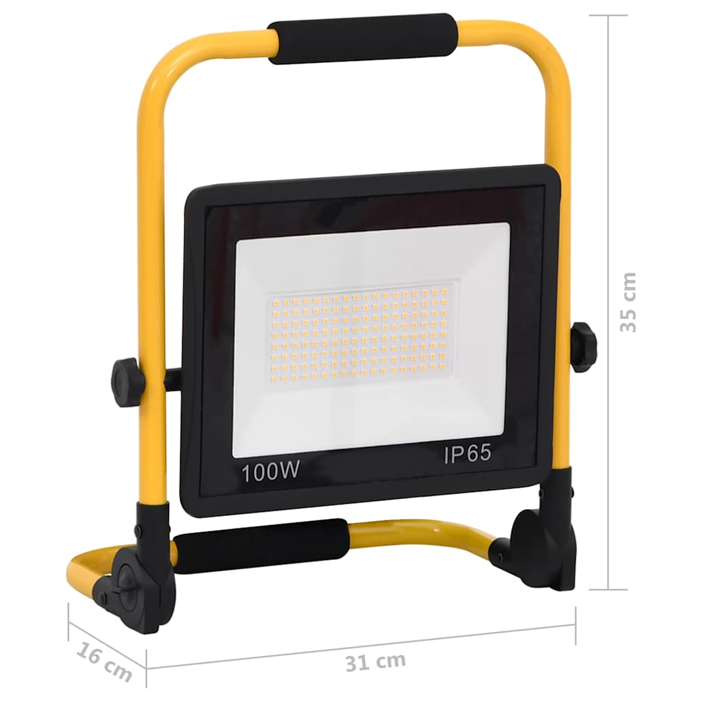vidaXL Faretto a LED con Maniglia 30 W 21x16x26 cm Nero e Giallo - Image 29 of 30