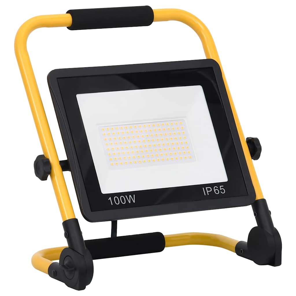 vidaXL Foco LED Portátil 20W Blanco Frío, Marco de Acero, Negro/Amarillo - Image 9 of 40