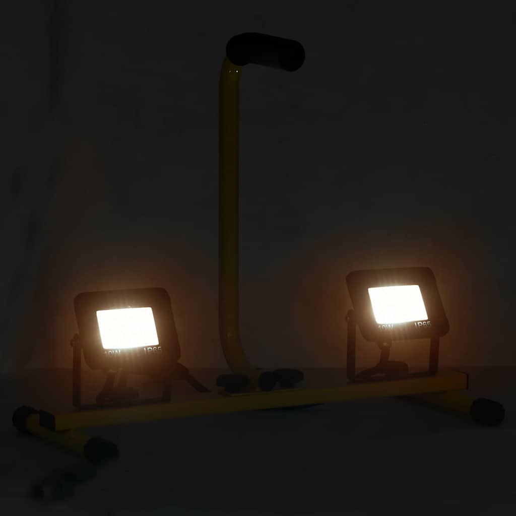 vidaXL LED Spotlight 2x10 W with Steel Frame 44.5x18.5x37 cm Black and Yellow - Image 1 of 30