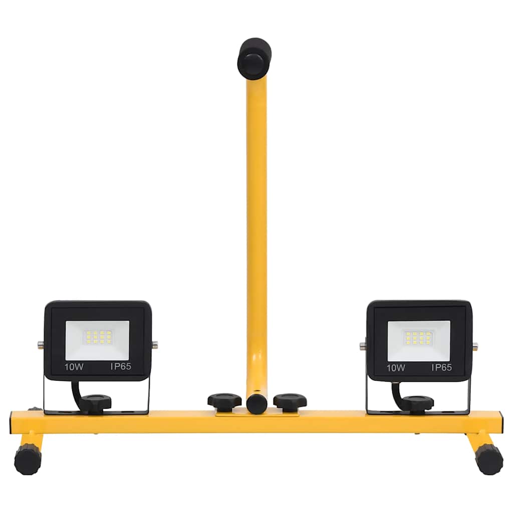 vidaXL LED Spotlight 2x10 W with Steel Frame 44.5x18.5x37 cm Black and Yellow - Image 9 of 30