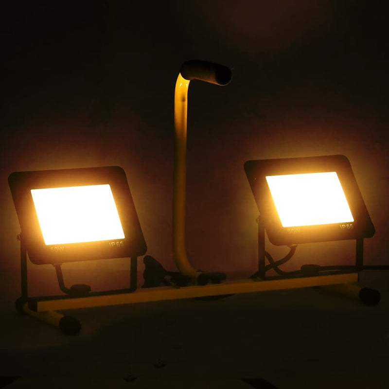 vidaXL LED Spotlight 2x10 W with Steel Frame 44.5x18.5x37 cm Black and Yellow - Image 4 of 30