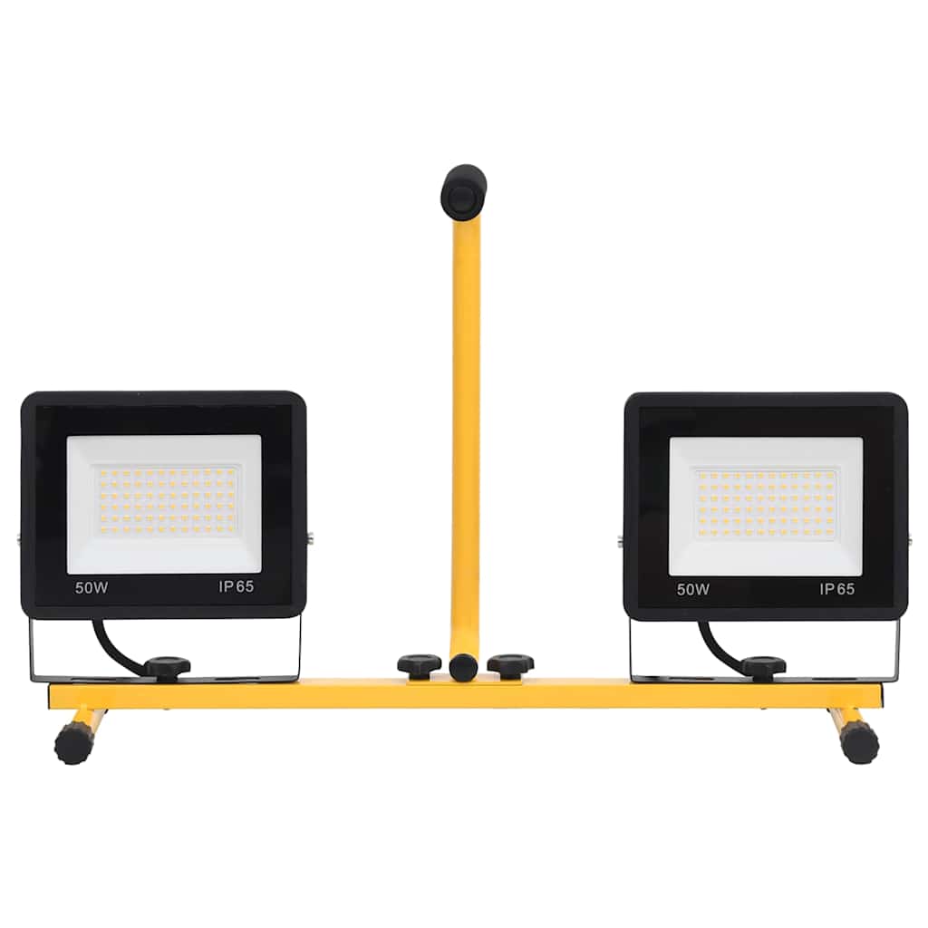 vidaXL LED Spotlight 2x10 W with Steel Frame 44.5x18.5x37 cm Black and Yellow - Image 7 of 30