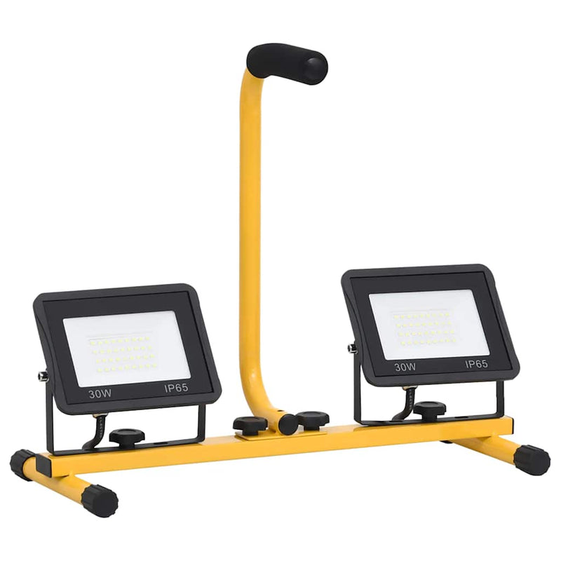 vidaXL Foco LED Portátil 20W Blanco Frío, Marco de Acero, Negro/Amarillo - Image 6 of 40
