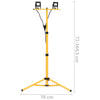 vidaXL LED Spotlight with Tripod 2x10 W, 1400 lm, Adjustable Height (71-164.5 cm), Black and Yellow - Image 34 of 35