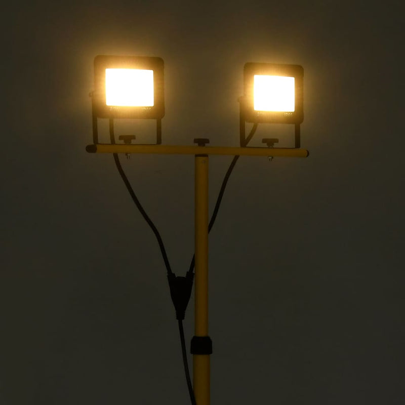 vidaXL Faretto a LED con Treppiede 2x20 W Bianco Caldo - Image 1 of 21