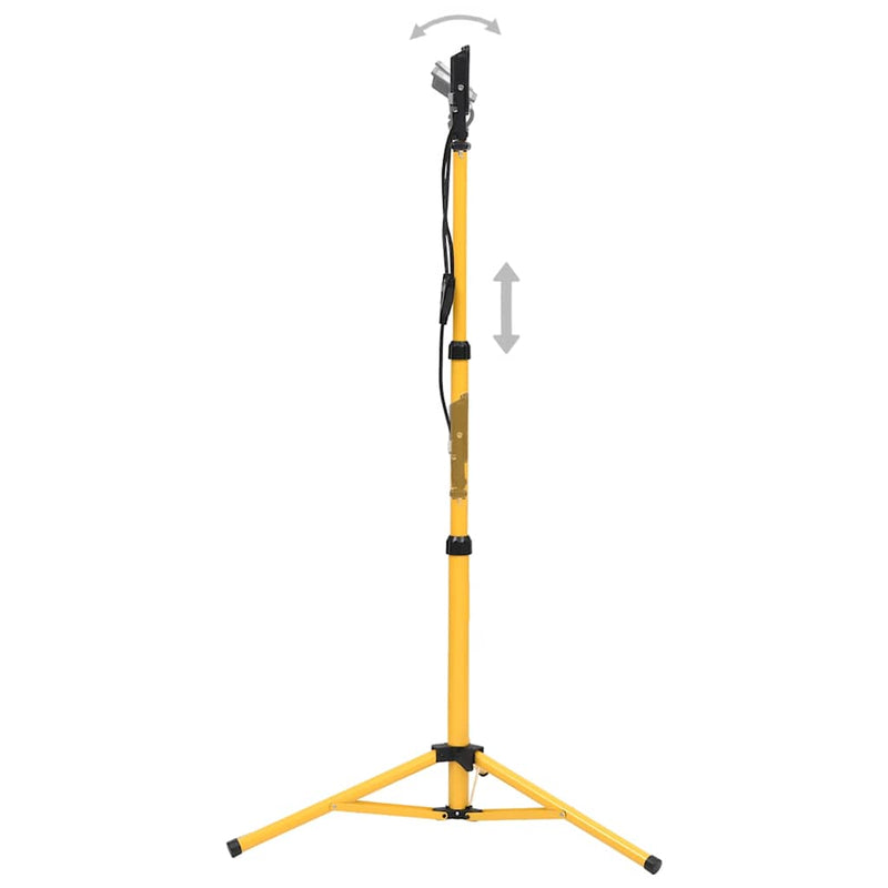 vidaXL LED Spotlight with Tripod 2x10 W, 1400 lm, Adjustable Height (71-164.5 cm), Black and Yellow - Image 9 of 35