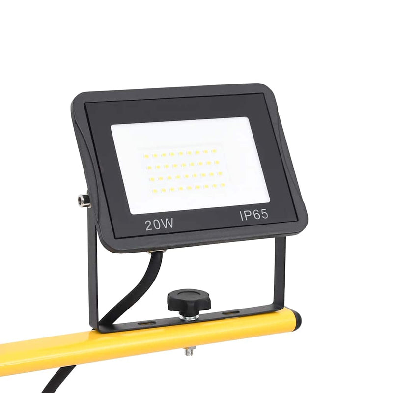 vidaXL LED Spotlight with Tripod 2x10 W, 1400 lm, Adjustable Height (71-164.5 cm), Black and Yellow - Image 23 of 35