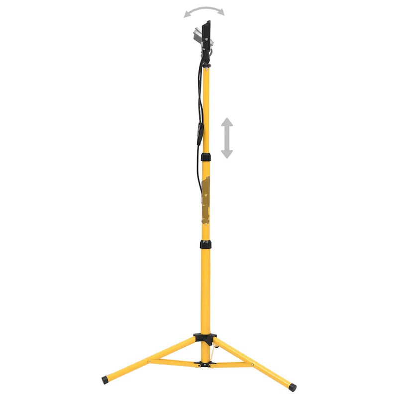 vidaXL LED Spotlight with Tripod 2x10 W, 1400 lm, Adjustable Height (71-164.5 cm), Black and Yellow - Image 6 of 35