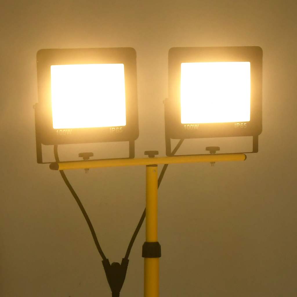 vidaXL Faretto a LED con Treppiede 2x20 W Bianco Caldo - Image 3 of 21