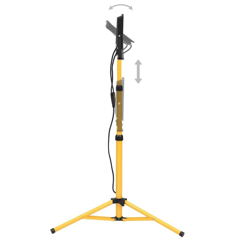 vidaXL Faretto a LED 2x30 W con Treppiede Regolabile 76-169 cm in Alluminio e Acciaio Nero e Giallo - Image 4 of 14