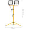 vidaXL Faretto a LED 2x30 W con Treppiede Regolabile 76-169 cm in Alluminio e Acciaio Nero e Giallo - Image 13 of 14