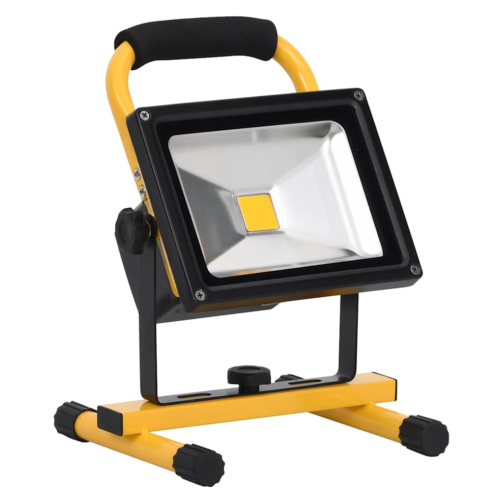 vidaXL 30 W Rechargeable LED Spotlight with Handle, 21.5 x 18.5 x 29 cm, Black and Yellow - Image 2 of 10