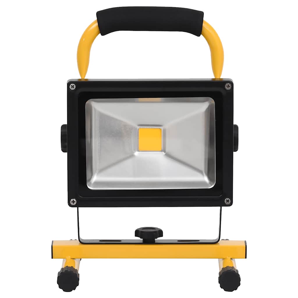 vidaXL 30 W Rechargeable LED Spotlight with Handle, 21.5 x 18.5 x 29 cm, Black and Yellow - Image 3 of 10