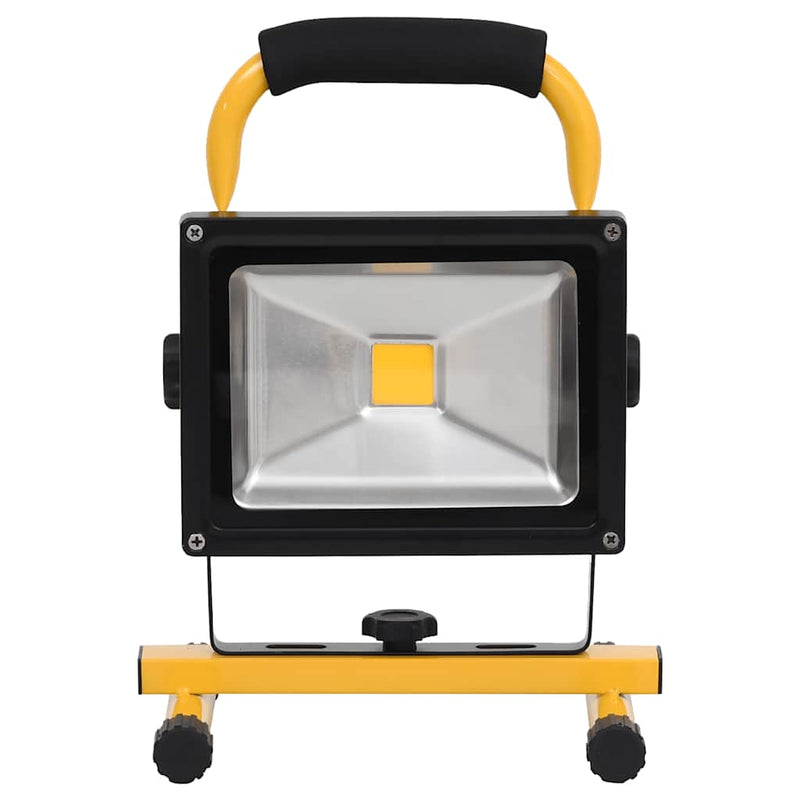 vidaXL 30 W Rechargeable LED Spotlight with Handle, 21.5 x 18.5 x 29 cm, Black and Yellow - Image 3 of 10