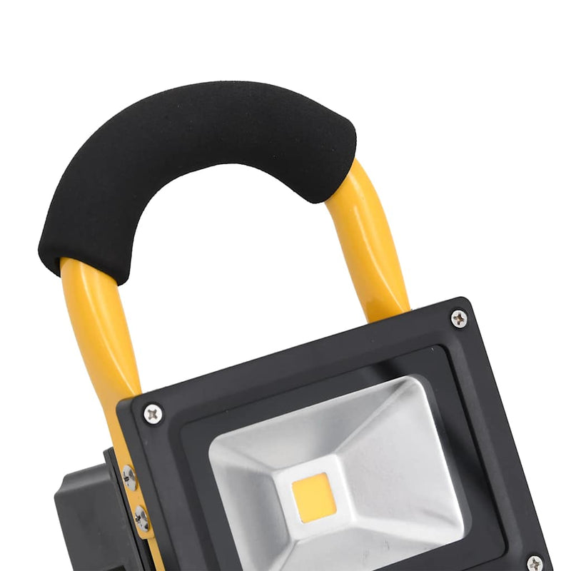 vidaXL 30 W Rechargeable LED Spotlight with Handle, 21.5 x 18.5 x 29 cm, Black and Yellow - Image 7 of 10