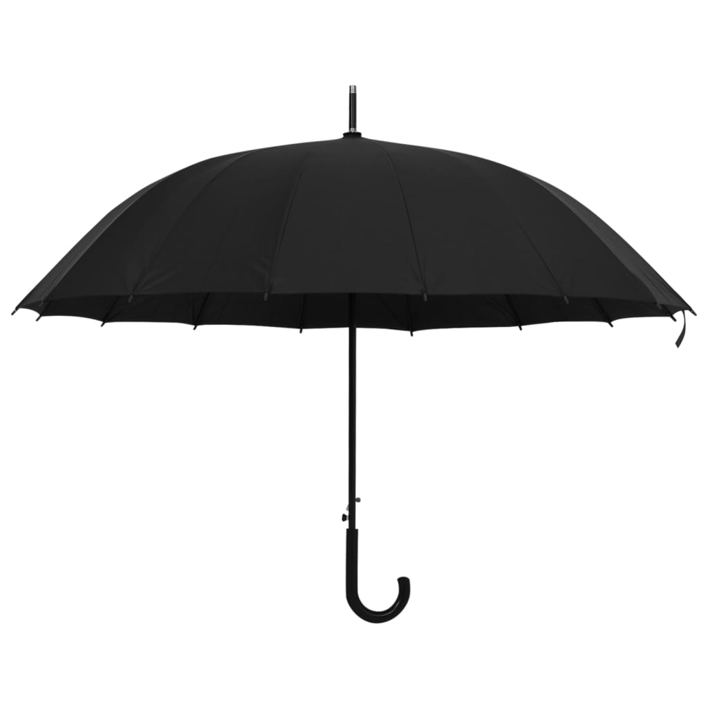 vidaXL Automatic Umbrella, 190T PG Fabric, 120 cm Diameter, Black - Image 1 of 4