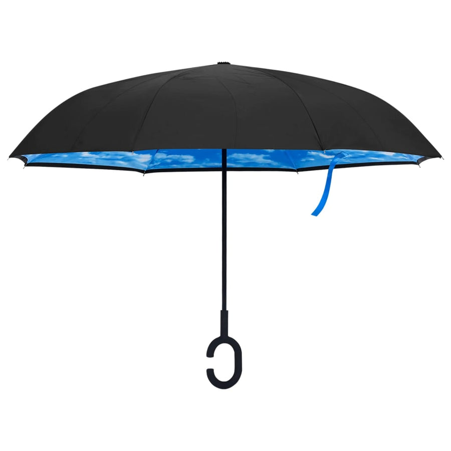Ombrellone con Maniglia a C, tessuto 190T PG, diametro 108 cm, Nero - immagine 1 | SolPatio