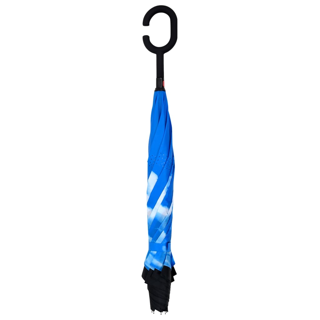 vidaXL Paraguas con Mango en C, tejido 190T PG, diámetro 108 cm, Negro - Image 2 of 4