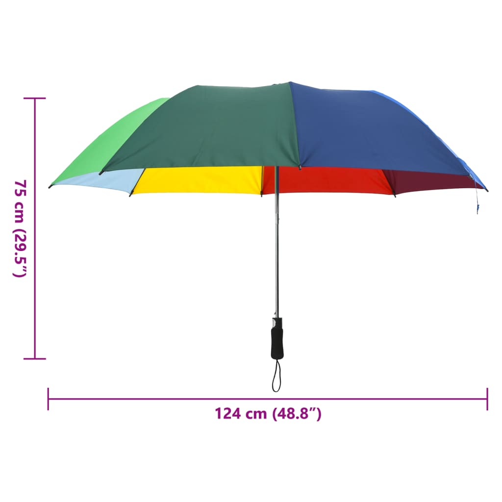 Ombrello Pieghevole Automatico 124 cm Multicolore - immagine 6 | SolPatio - Image 6 of 6