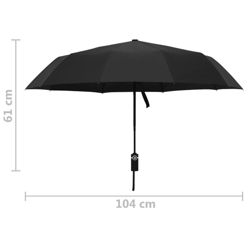 Ombrello Automatico Pieghevole da Viaggio– Nero, Diametro 104 cm - immagine 4 | SolPatio - Image 4 of 4