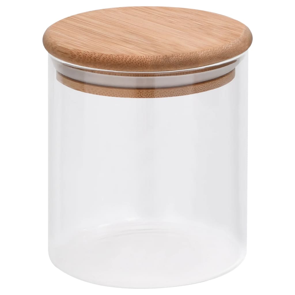 vidaXL Barattoli di Vetro con Coperchio in Bambù 600 ml, Set da 6 Pezzi - Image 1 of 10