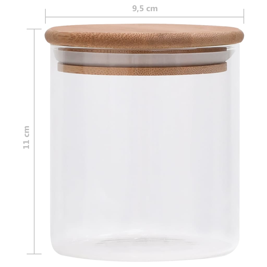 vidaXL Barattoli di Vetro con Coperchio in Bambù 600 ml, Set da 6 Pezzi - Image 10 of 10