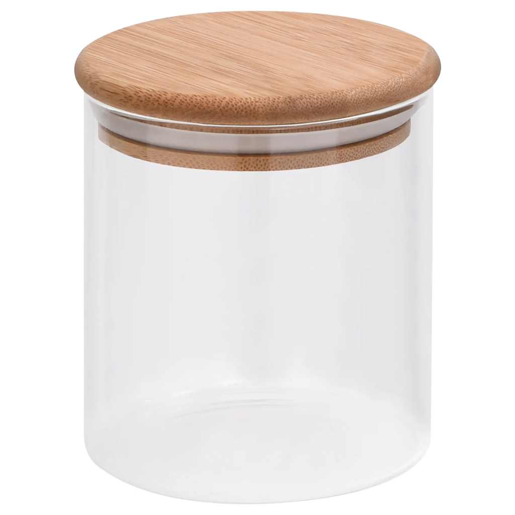Set di 10 Barattoli Contenitori in Vetro con Coperchio in Bambù Ermetico da 600 ml - Image 1 of 10