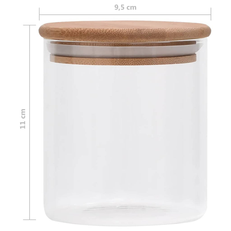 Set di 10 Barattoli Contenitori in Vetro con Coperchio in Bambù Ermetico da 600 ml - Image 9 of 10