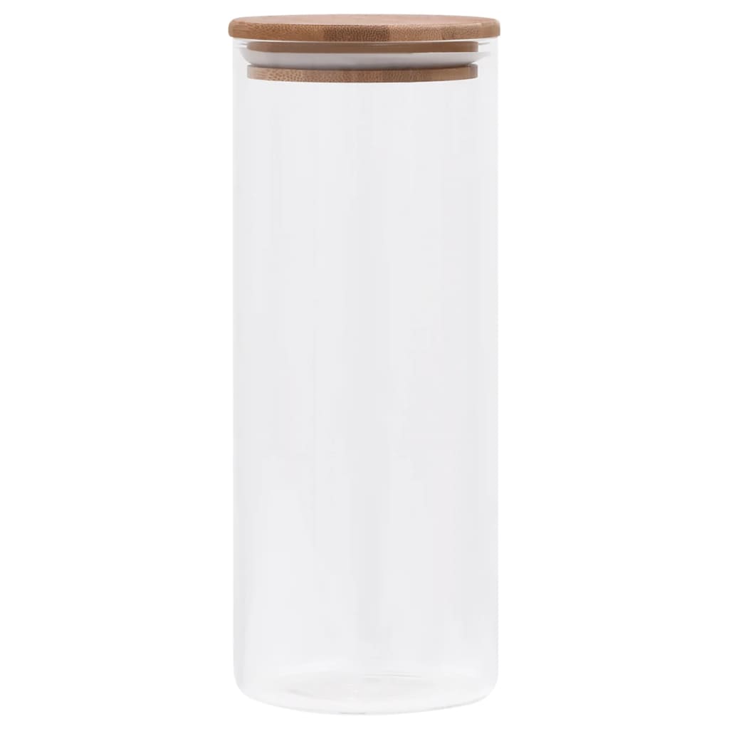 Set di 10 Barattoli Contenitori in Vetro con Coperchio in Bambù Ermetico da 600 ml - Image 3 of 10