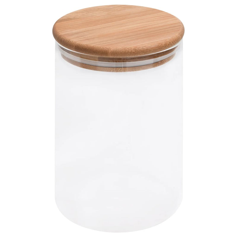 Set di 4 Barattoli Ermetici in Vetro con Coperchio in Bambù da 800 ml - Image 1 of 5