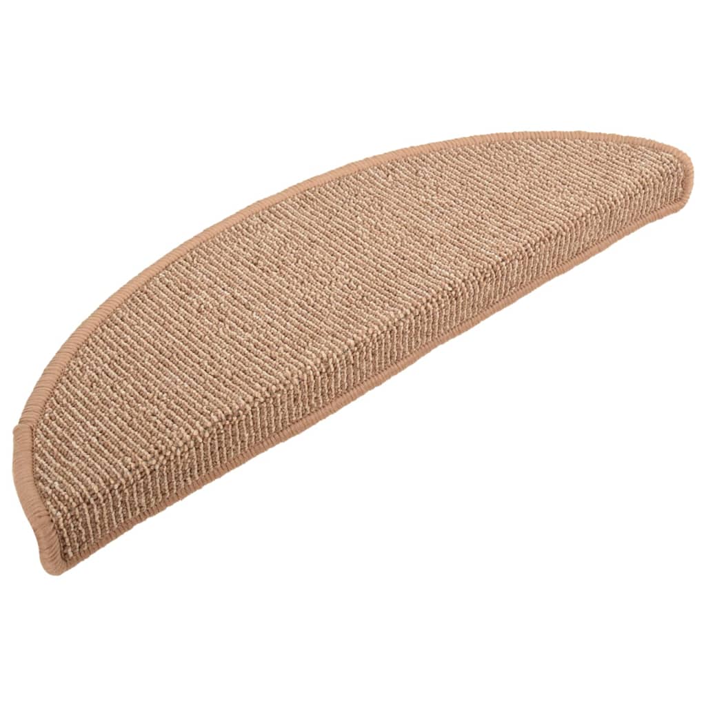 vidaXL Tappetini per scale 15 pz 56x17x3 cm Marrone chiaro Semicircolari - Image 11 of 31