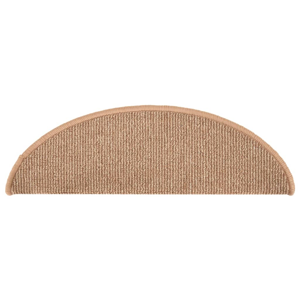 vidaXL Tappetini per scale 15 pz 56x17x3 cm Marrone chiaro Semicircolari - Image 15 of 31