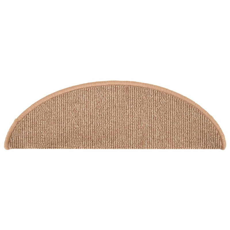 vidaXL Tappetini per scale 15 pz 56x17x3 cm Marrone chiaro Semicircolari - Image 15 of 31
