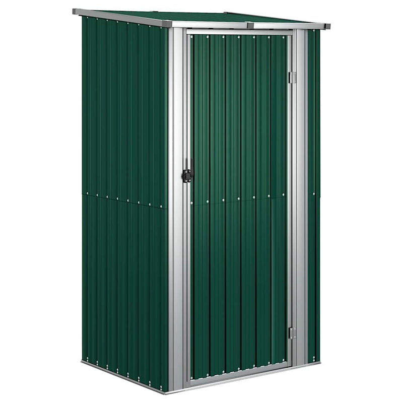 vidaXL Garden Shed Galvanized Steel 118.5x97x209.5 cm Green - Image 3 of 14