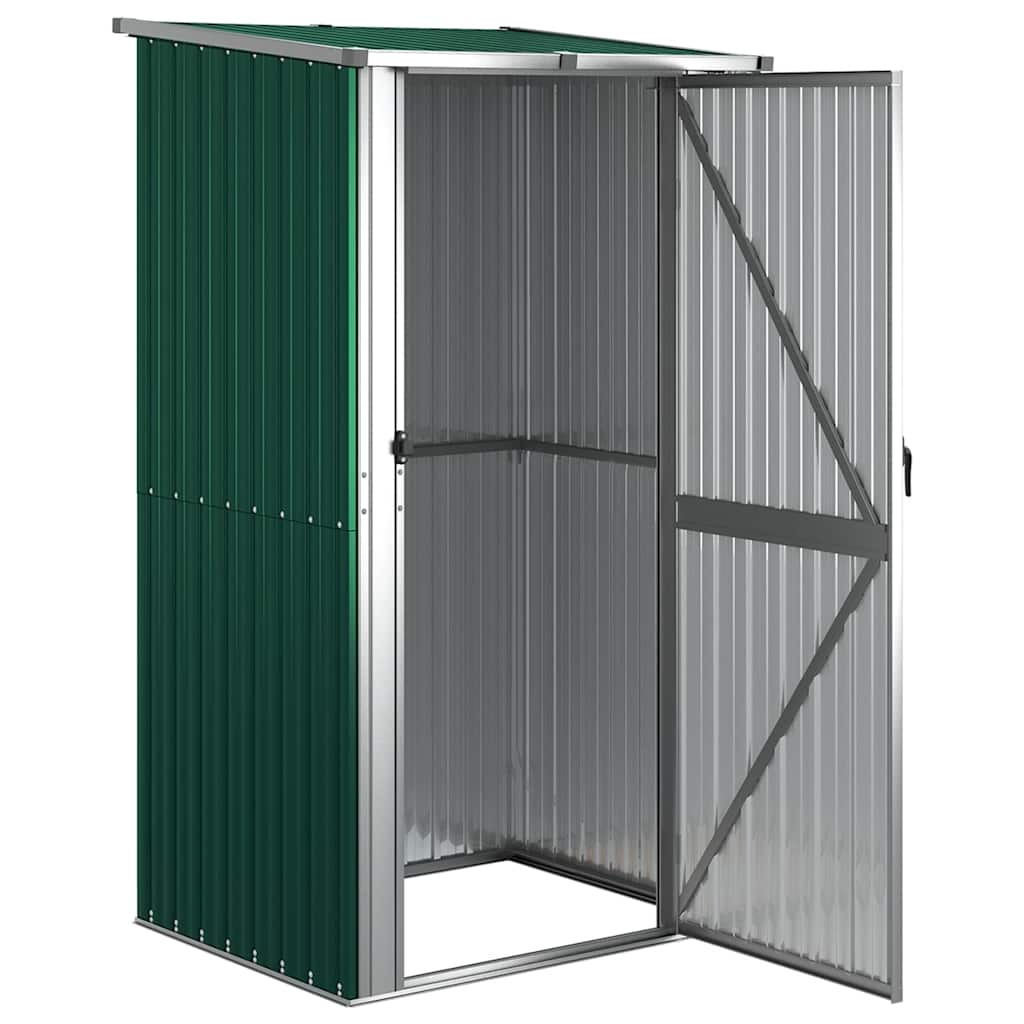 vidaXL Garden Shed Galvanized Steel 118.5x97x209.5 cm Green - Image 6 of 14