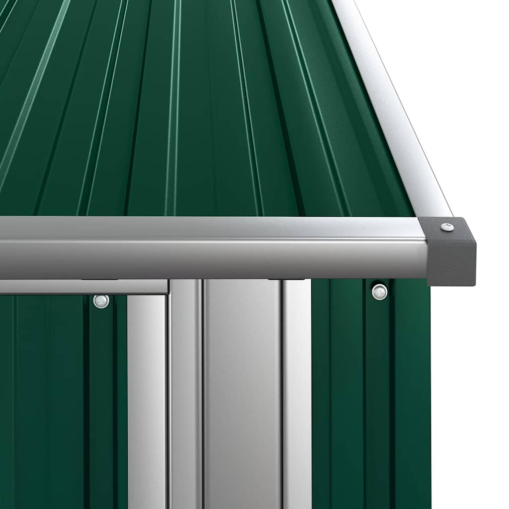 vidaXL Garden Shed Galvanized Steel 118.5x97x209.5 cm Green - Image 12 of 14