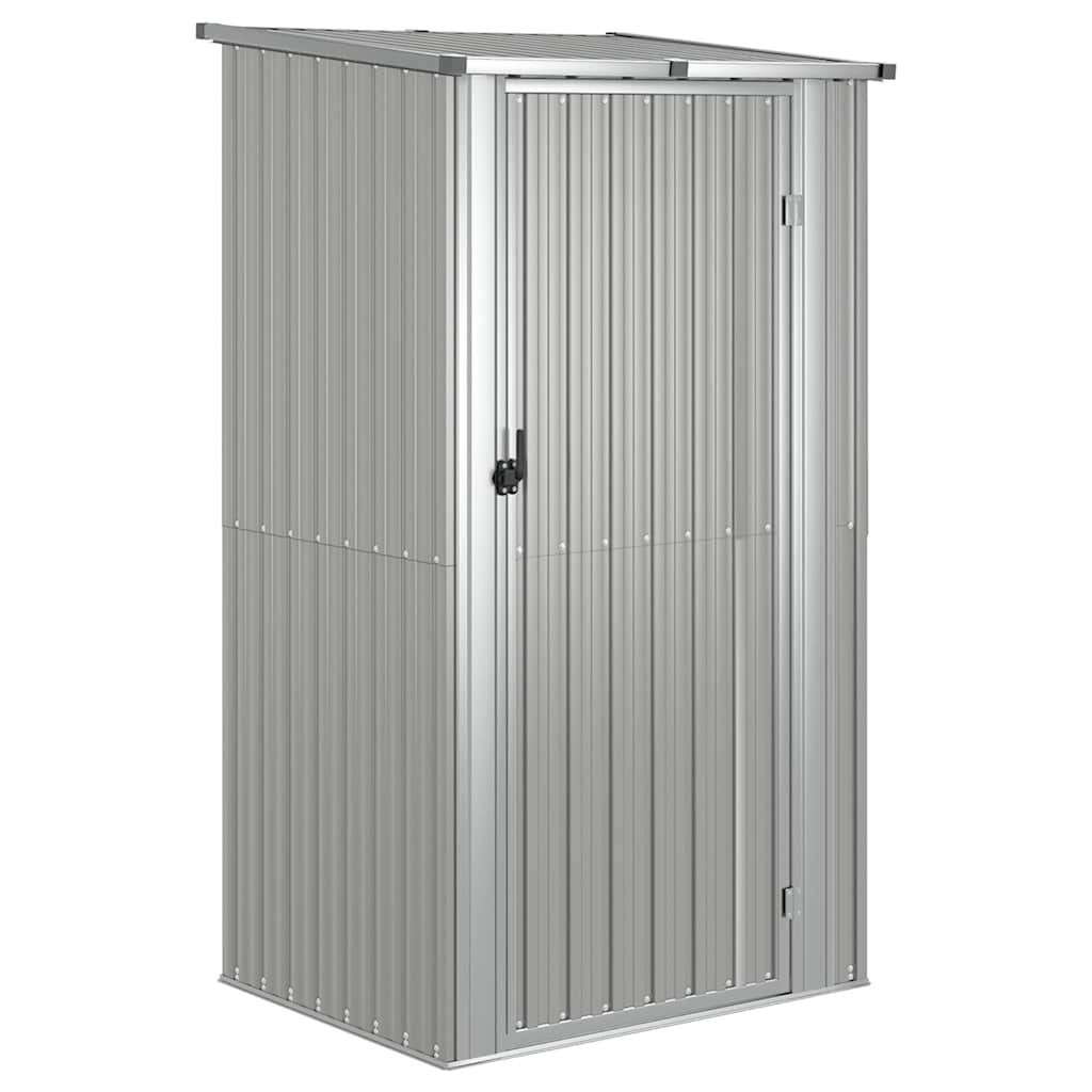vidaXL Galvanised Steel Garden Shed with Lockable Door 118.5x97x209.5 cm Grey - Image 2 of 7