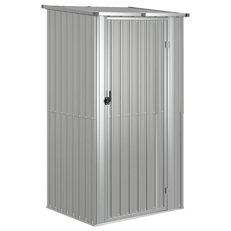 vidaXL Galvanised Steel Garden Shed with Lockable Door 118.5x97x209.5 cm Grey - Image 2 of 7