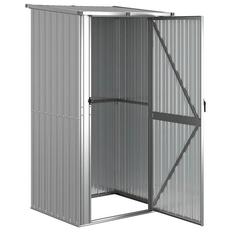 vidaXL Galvanised Steel Garden Shed with Lockable Door 118.5x97x209.5 cm Grey - Image 3 of 7