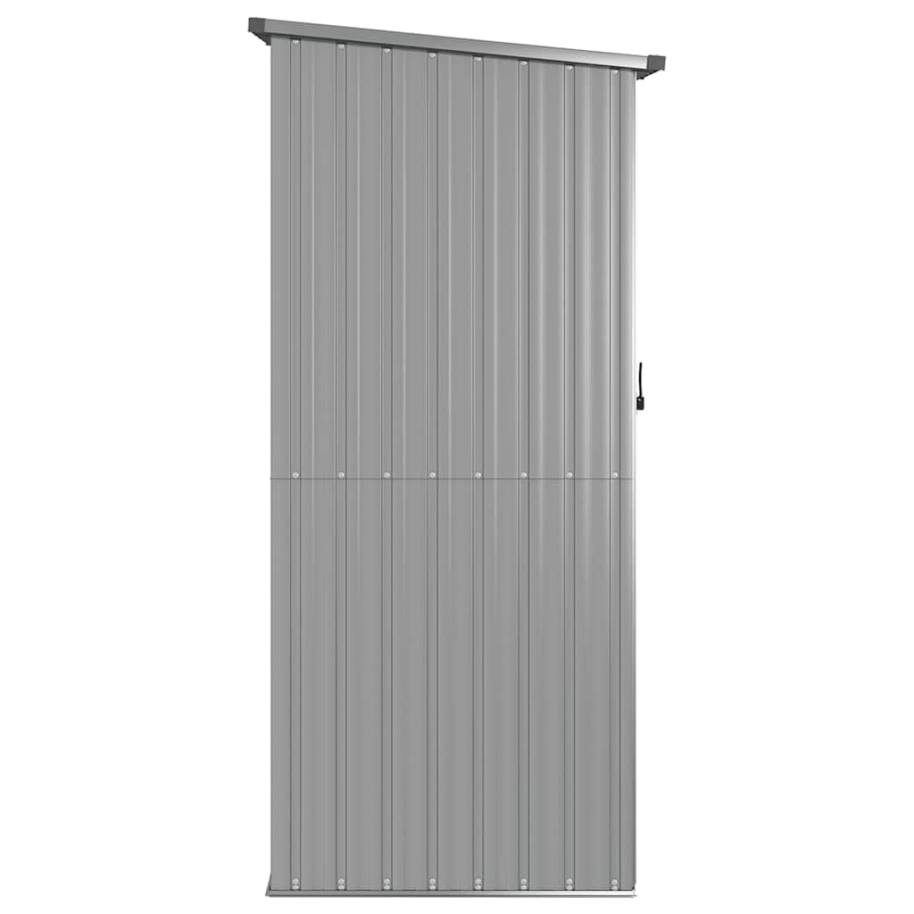 vidaXL Galvanised Steel Garden Shed with Lockable Door 118.5x97x209.5 cm Grey - Image 4 of 7