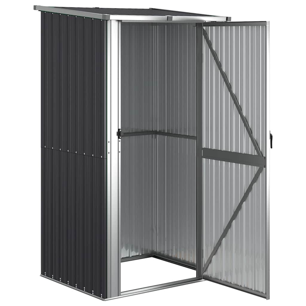 vidaXL Garden Shed Galvanized Steel 118.5x97x209.5 cm Anthracite - Image 3 of 7