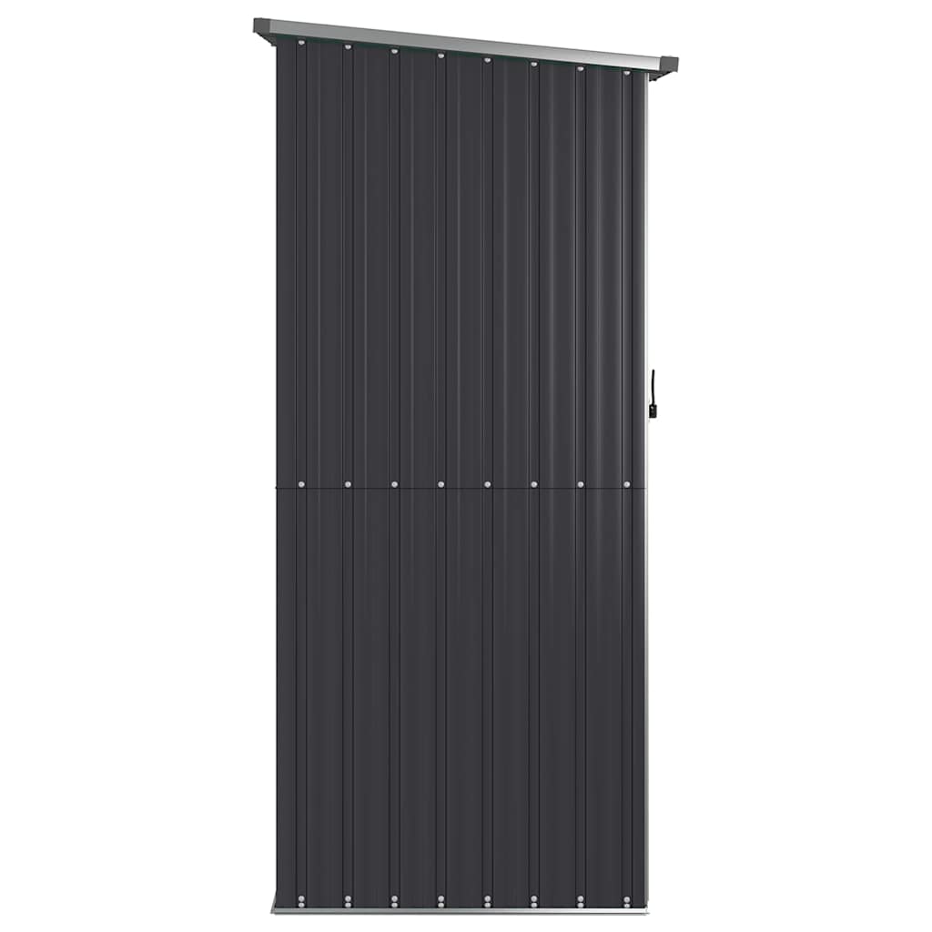 vidaXL Garden Shed Galvanized Steel 118.5x97x209.5 cm Anthracite - Image 4 of 7