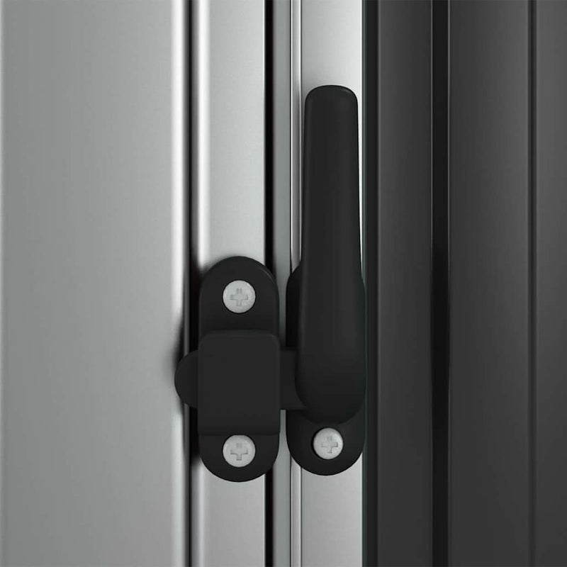 vidaXL Garden Shed Galvanized Steel 118.5x97x209.5 cm Anthracite - Image 5 of 7