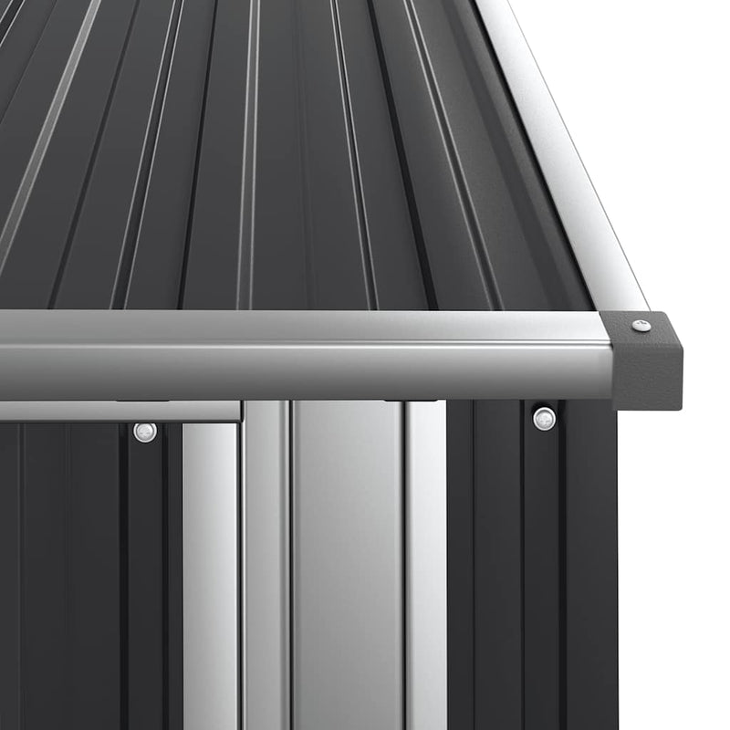 vidaXL Garden Shed Galvanized Steel 118.5x97x209.5 cm Anthracite - Image 6 of 7