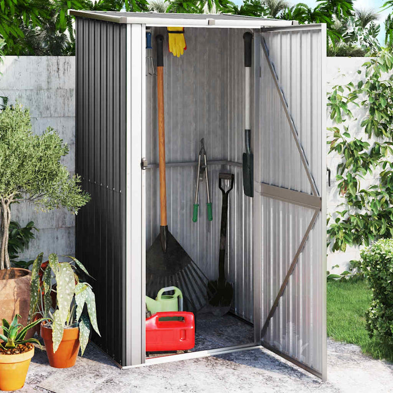 vidaXL Garden Shed Galvanized Steel 118.5x97x209.5 cm Anthracite - Image 1 of 7