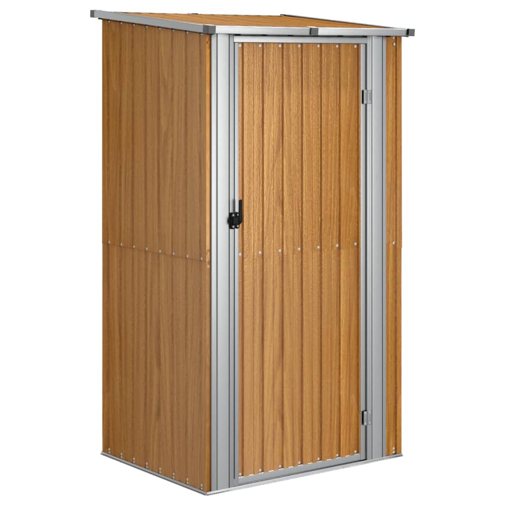 vidaXL Caseta de jardín de acero galvanizado 118,5x97x209,5 cm Marrón - Image 2 of 7