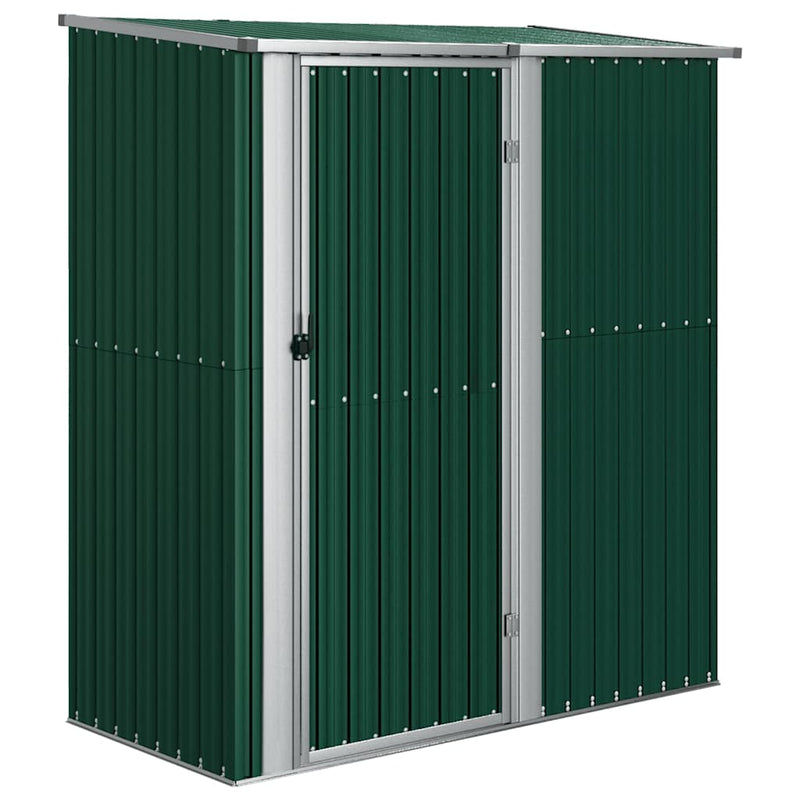 vidaXL Garden Shed Galvanized Steel 118.5x97x209.5 cm Green - Image 4 of 14