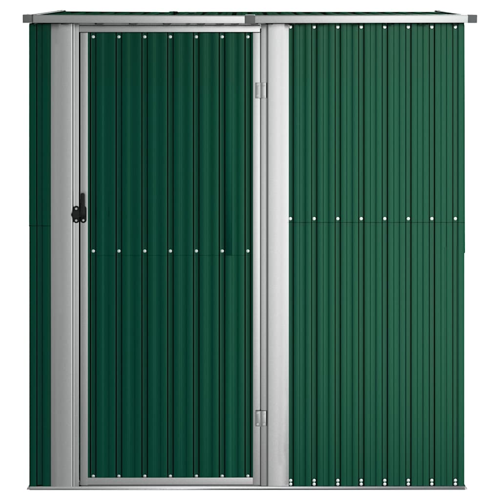 vidaXL Garden Shed Galvanized Steel 118.5x97x209.5 cm Green - Image 5 of 14