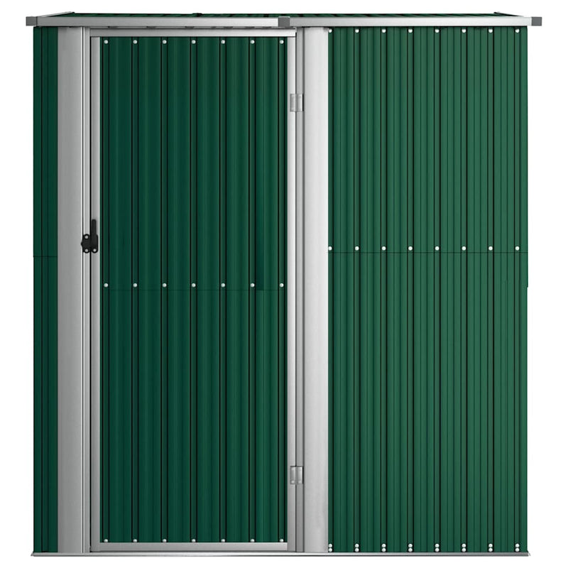 vidaXL Garden Shed Galvanized Steel 118.5x97x209.5 cm Green - Image 5 of 14