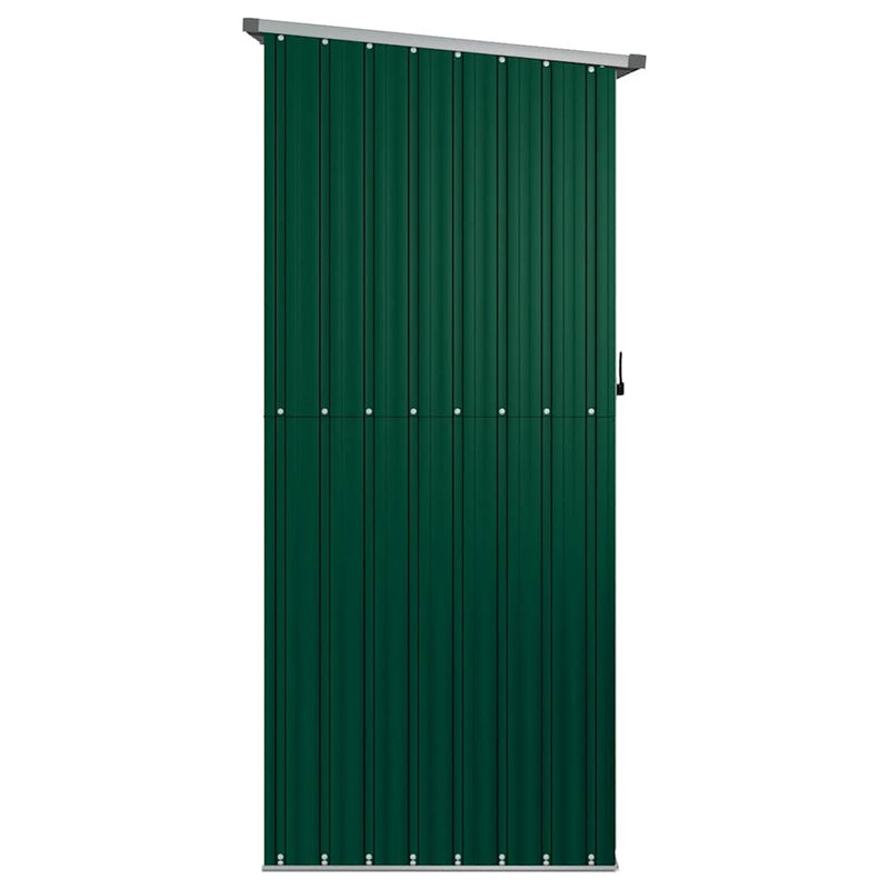vidaXL Garden Shed Galvanized Steel 118.5x97x209.5 cm Green - Image 8 of 14